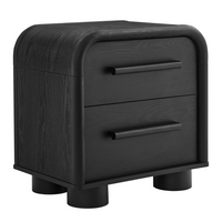 Modway - Bellamy 2 tiroirs Table de chevet - Noir-Table de chevet moderne à bord courbé