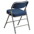 Chaise pliante Premium de la série HERCULES en métal et tissu marine à triple entretoise courbé et double charnière-Siège rembourré de 2,5 po d'épaisseur avec mousse CAL 117