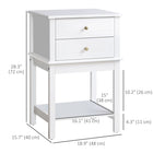 HOMCOM - Table de nuit moderne 15,75 po - blanc-Surélevé à 4,25 po du sol, ce qui empêche les objets de se mouiller 