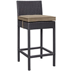 Modway - Lift Terrasse extérieure Tabouret de bar - Espresso Moka - Ensemble de 2-Cadre en aluminium revêtu de poudre