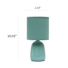 Simple Designs - Petite lampe de table ronde - Vert écume de mer avec abat-jour assorti-lampe est une mini-lampe la taille totale du produit est l : 5.12 x l : 5.12 x h : 10.04 et pèse 0.77 lbs. l'abat-jour mesure dia: 5.12 x h : 5.2