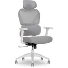 Sharper Image - Chaise de direction ergonomique à mailles pivotante avec massage S-800 – Gris pâle-Masseurs lombaires chauffants intégrés à 3 moteurs