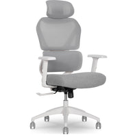 Sharper Image - Chaise de direction ergonomique à mailles pivotante avec massage S-800 – Gris pâle-Masseurs lombaires chauffants intégrés à 3 moteurs
