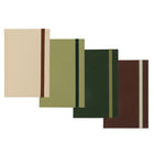 Gry Mattr - Cahiers de notes à couverture souple - Couleurs variées - Paquet de 4-Couverture texturée en lin avec fermeture élastique pour un rangement sécuritaire