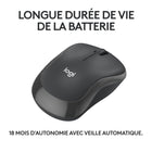 Logitech - M240 Silent Souris sans fil - Graphite-Restez productif plus longtemps grâce à la forme profilée confortable qui suit la courbe naturelle de votre main