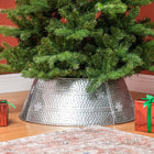 HOMCOM - Collier de Sapin de Noël 26" avec Motifs de Flocons de Neige Argenté-Éloignez vos enfants, chiens, chats ou autres animaux qui considèrent votre pied de sapin de Noël comme un jouet 