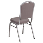 Chaise de banquet HERCULES empilable, dossier couronne, tissu à pois gris, siège épais de 2,5 po, cadre argenté (FD-C01-S-6-GG)-Conception à dossier couronne