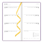 Letts - 2026 Agenda hebdomadaire Woodland - 6-7/8 po x 3-1/8 po - Mauve - Multilingue -Couverture semi-flexible avec motif embossé