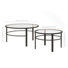 Hudson&Canal - Table basse ronde gigogne Gaia - Bronze noirci-Caractéristiques assemblage facile