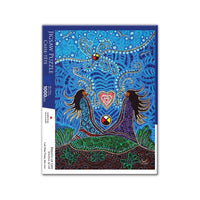 Oscardo - Casse-tête Breath of Life de Leah Dorion avec motif artistique autochtone - 1000 pièces-Casse-tête de 1000 pièces mettant en vedette l’art autochtone – mettant en valeur des designs authentiques d’artistes des Premières Nations, des Inuits et des Métis de partout au Canada