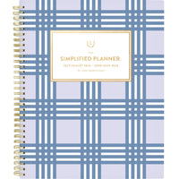 AT-A-GLANCE - Agenda scolaire hebdomadaire/mensuel carreaux lilas Emily Ley Simplified 2025-2026 - 11 po H x 8 3/8 po l - lilas - bilingue-12 mois avec onglet : juillet 2025 à juin 2026