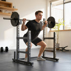 Soozier - Rack À Squats Réglable - Rack À Haltères Multifonction 660 Lb - Noir-Les crochets en J hautement réglables conviennent à différents utilisateurs et à divers entraînements  