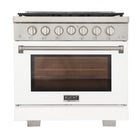 Kucht - 36 po Série KFX-X Cuisinière Pro Style au gaz naturel - Acier inoxydable/Blanc-Nouveaux brûleurs true simmer pour une cuisson délicate à basse température