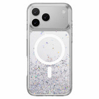 SwitchEasy - Étui Starfield 3D MagSafe Transparent pour iPhone 17 Pro Max - Transparent-Effet visuel éblouissant : utilise la technologie de colle sous vide, une feuille d'argent et une poudre brillante pour créer un effet visuel dimensionnel 3D