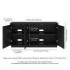 Hudson&Canal - Meuble TV rectangulaire cannelé Hanson pour téléviseurs jusqu'à 55 pouces, finition grain noir-Dimensions du produit : 47,5 po L x 15,5 po l x 24 po H