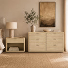 Manhattan Comfort - Evelyn 60" Moderne Commode à 6 Tiroirs Double - Naturel-9