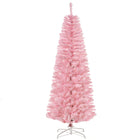 HOMCOM - Sapin de Noël artificiel 6' forme crayon - décoration de fête - rose-Sapin de Noël artificiel de 6 ft crée une atmosphère festive 
