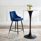 Modway - Adorn Performance Velvet Tabouret de comptoir - Marine-Rembourrage en velours polyester Performance