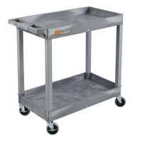 Luxor - Chariot utilitaire polyvalent à deux plateaux cuvettes Luxor TUFFY XL - 32" L x 18" P - gris-Construit avec deux plateaux cuvettes en polyéthylène haute densité pour un transport sécurisé de divers articles