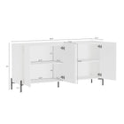 Manhattan Comfort - Ensemble de 2 buffets et meubles d’appoint modernes Abbey - Blanc-Portes élégantes sans poignées pour un aspect épuré et dégagé