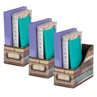 Teacher Created Resources - Récupéré Bois Design Book Bin, Pack de 3-Excellente façon d'organiser votre classe avec style