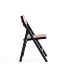 Manhattan Comfort - Lot de 2 chaises pliantes de salle à manger Pullman 46 cm style industriel chic, noir et cannage naturel-Doté de capacités de pliage Parfait pour être rangé lorsqu'il n'est pas utilisé