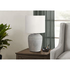 Monarch Specialties - Luminaire - 17 po H Lampe De Table - Céramique Gris - Abat-Jour Ivoire / Crème - Contemporain-Insérez une ampoule standard de 60W (non incluse) et profitez de la commodité d'un interrupteur à bouton rotatif facile à allumer et à éteindre, vous permettant de contrôler sans effort la lumière pour créer l'atmosphère parfaite