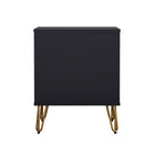 Manhattan Comfort - Table de nuit Avira 20" style mid-century moderne à 1 tiroir - Noir-Format compact idéal pour les chambres, les chambres d'amis ou les petits espaces