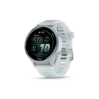 Garmin - Forerunner 570 - 42 mm, aluminium bleu nuage avec bracelet translucide Whitestone/bleu nuage-ENTRAÎNEMENT ADAPTATIF GARMIN COACH - Entraînez-vous pour un événement, franchissez une étape importante ou améliorez votre condition physique grâce aux programmes d'entraînement Garmin Coach pour la course à pied, le triathlon, le cyclisme ou la musculation. Certains programmes s'adaptent même quotidiennement pour des entraînements personnalisés en fonction de vos performances, de votre récupération et de 