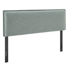 Modway - Camille Mélange de lin rembourré Tête de lit King Size - Bande bleue Spa-Mélange de lin tissé avec motif à rayures fines