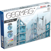 Geomag - Geomag PRO L Ensemble de construction - 174 pièces-Plateforme de construction magnétique qui aide les enfants à saisir les concepts scientifiques du magnétisme et des polarités magnétiques
