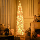 HOMCOM - Arbre de Noël artificiel illuminé 7 pi avec lumières LED blanc chaud-200 lumières LED intégrées directement dans l'arbre offrent un affichage chaleureux 