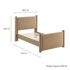 Modway - Rael Performance Velvet Lit à plateforme jumelle, Taupe-8