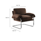 Modway - Ansel Performance Velvet Chaise d’accent - Marron chocolat-Cadre en acier inoxydable poli