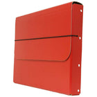 JAM Paper - Étui de transport pour dossiers épais avec bande élastique - 10 x 1 1/4 x 13 1/4 - Rouge-Taille: 10 po x 1,25 po x 13,25 po