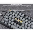 Keychron - Clavier mécanique sans fil K10 Max RGB - Échangeable à chaud - Commutateur marron - Disposition pleine taille - Noir-Stabilisateurs améliorés : Les stabilisateurs intégrés à vis sur PCB assurent une expérience de frappe plus fluide avec moins de jeu sur les grandes touches, offrant une stabilité et une précision améliorées.
