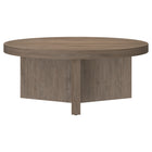 Hudson&Canal - Table basse ron Holm 91 cm de largeur - Chêne gris vieilli-La table est fabriquée à partir de matériaux MDF et PVC de haute qualité et durables