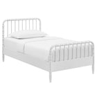 Modway - Arlette Taille jumelle Bois Cadre de lit de broche - Blanc-Cadre de lit simple