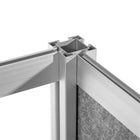 Luxor - Mur modulaire 53 x 48 - Extension de cadre gris large, fenêtre givrée, PET gris frais-S'intègre au système de cloisons de séparation pour des configurations évolutives