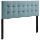 Modway - Lily Biscuit Touffé Performance Velvet Tête de lit Queen, Bleu clair-Luxueuse tête de lit reine moderne