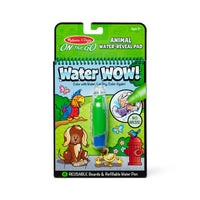 Melissa & Doug - Water Wow Animaux-4 planches de coloriage sur le thème des animaux et stylo à eau rechargeable