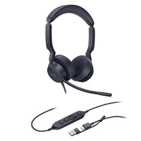 Casque UC double Yealink UH44 - Casque pour téléphone et ordinateur - Certifié UC - Noir-Longueur du câble du casque : 0,65 m (du casque à l'unité de contrôle d'appel)