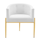 Modway - Savour Touffe Performance Velvet Chaise d’accent - Blanc-Capacité du poids de la chaise : 300 lb
