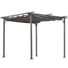 Outsunny - auvent de pergola rétractable extérieur - 10 pi x 10 pi - gris-Cadre en acier robuste avec revêtement en poudre pour une résistance et une stabilité supérieures 