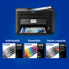 Epson - T222 Cartouche d'encre - Capacité standard - Cyan-Photos brillantes autant sur papier ordinaire que sur papier glacé