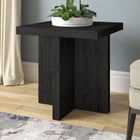 Hudson&Canal - Table d'appoint carrée Elna de 56 cm de largeur, , grain noir-Finition en grain noir aspect bois