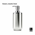Umbra JUNIP - Pompe à savon liquide et gel hydroalcoolique 295ml, Acier inoxydable-6