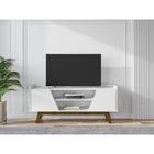 Manhattan Comfort - Meuble TV Marcus 53,14 po style Mid-Century Modern - Blanc-Recommandé pour un téléviseur de 55 pouces