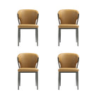 Manhattan Comfort - Lot de 4 chaises de salle à manger modernes Kirsten 52 cm en similicuir camel-Chaise de salle à manger moderne pour salle à manger et usage de bureau lot de 4
