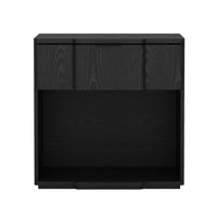 Manhattan Comfort - Table de nuit Clive 22" style mi-siècle moderne à 1 tiroir - Noir-Table de nuit aux lignes épurées fabriquée en bois manufacturé avec des accents métalliques pour un look de chambre moderne et raffiné